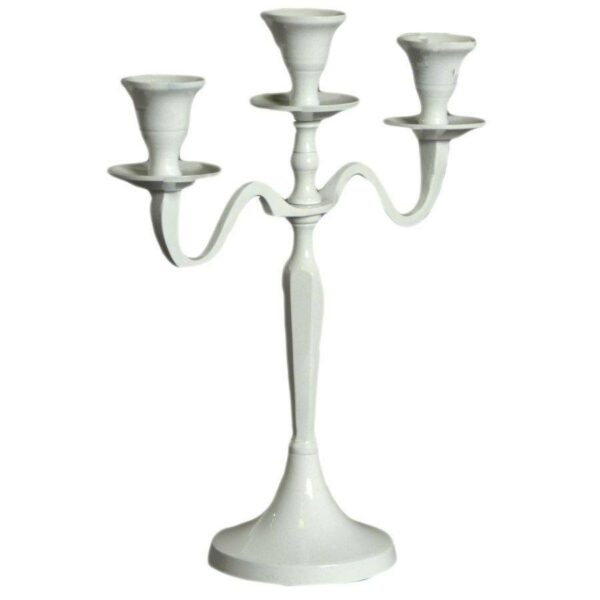 Candelabro 3 braccia in alluminio - bianco