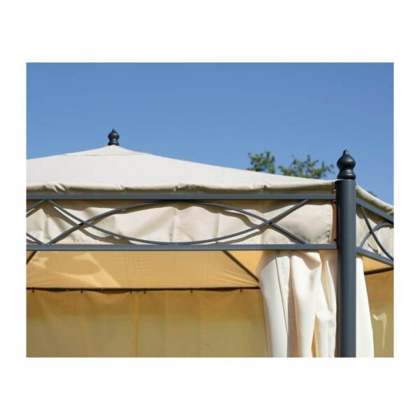 Gazebo esagonale MOIA da 4m in ferro epoxy antracite