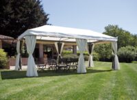 Gazebo rettangolare MOIA in alluminio da 6x3m con tende laterali