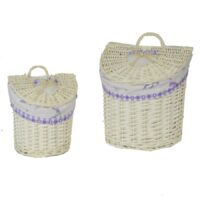 Cesta pensile vimini 1-2 lavanda mezzaluna cm28x21h22/29