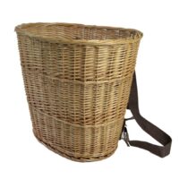 Cesta gerla in vimini bollito singolo con bretelle regolabili cm42x31h38