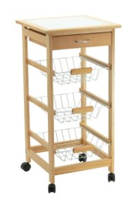 CARRELLO CUCINA CALGARY 3 CESTI MDF NATURALE 37X37X75 CM