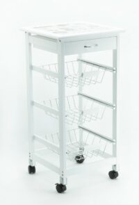 CARRELLO CUCINA OTTAWA 3 CESTI MDF BIANCO FFI