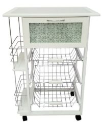 CARRELLO CUCINA COLUMBIA 3 CESTI BIANCO GIRASOLE 57X37X83 CM