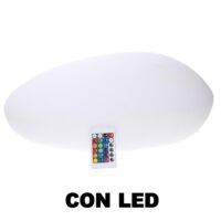 Lampada led plastica ricaricabile sassomulticolor cm40x30h15