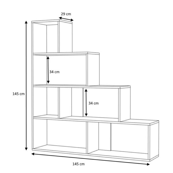 Libreria a scala Alis 145x145 cm. rovere