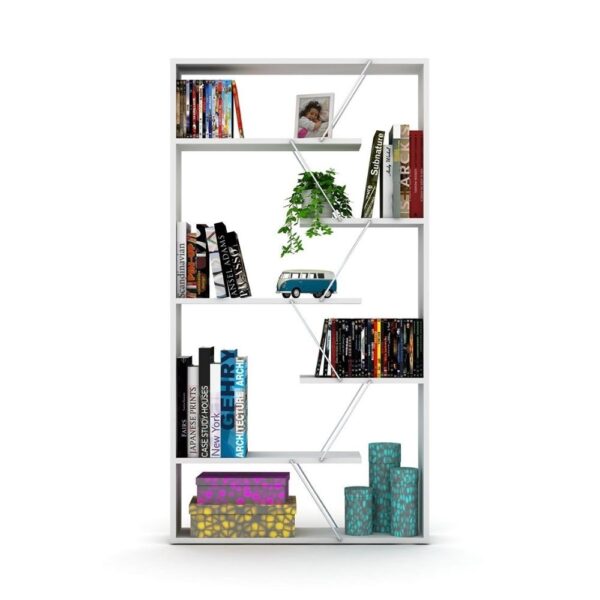 Libreria Tars bianca 84x24x157H RF1603242