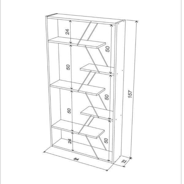 Libreria Tars bianca 84x24x157H RF1603242