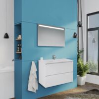 Mobile bagno sospeso Carezza bianco lucido 80x46x54 H