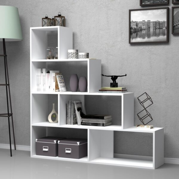 Libreria a scala Alis 145x145 cm. bianca