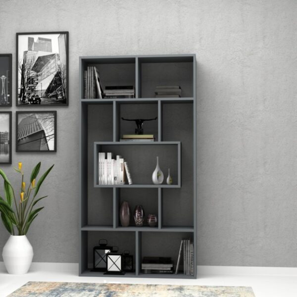 Libreria Face grigio cemento 90x30x170H cm.