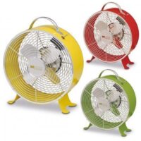 Ventilatore da terra in metallo Design Vintage d. 20CM 4 pale ROSSO F916/R