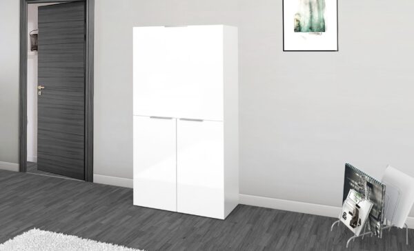 Scrivania Dalia Richiudibile ad armadio – 70x140x35 – Bianco Lucido