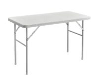 TAVOLO PIEGHEVOLE 122X60CM CON FINITURA EFFETTO RATTAN BIANCO CASACOLLECTION