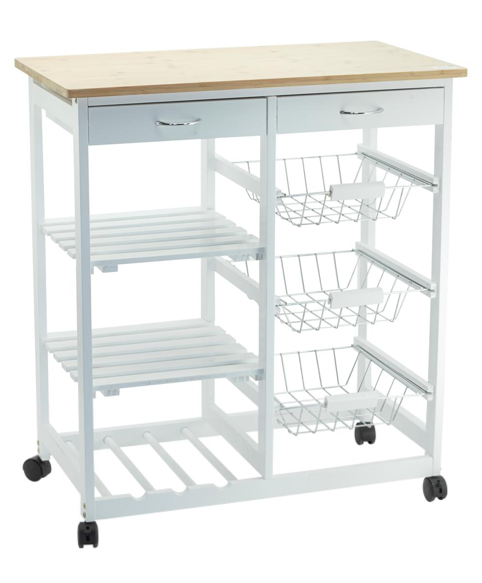 CARRELLO REGINA DA CUCINA 3 CESTI E 2 RIPIANI 67X37X76 CM CASACOLLECTION