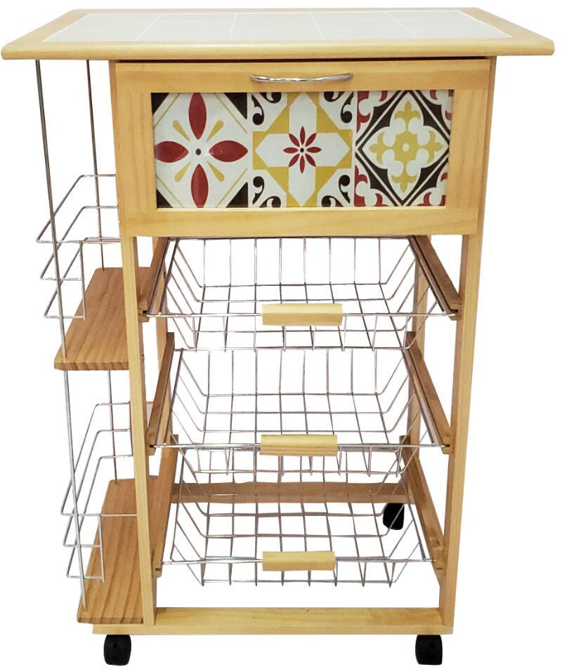 CARRELLO DA CUCINA COLUMBIA 3 CESTI 57X37X83 CM CASACOLLECTION