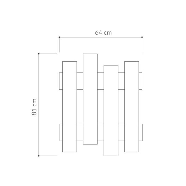 Appendiabiti a muro Wave rovere 8 ganci