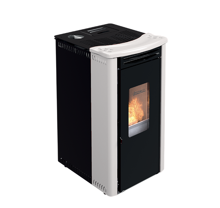 Orione stufa a pellet ventilata 9,1 kw bianco lucido Lincar