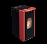 Orione stufa a pellet ventilata 9,1 kw rosso lucido Lincar