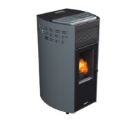 Erica stufa a pellet ventilata 10,8kw in acciaio e ghisa grigio Lincar