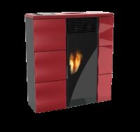 Stufa a pellet Olga 501L slim canalizzata in ceramica 11,1kw rosso Lincar