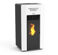 Windy stufa a pellet canalizzata 13,2kw in acciaio bianco Lincar