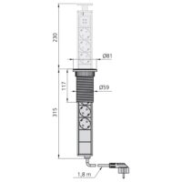 Multiconnettore estraibile Vertikal, EU, Verniciato bianco, Tecnoplastica e Alluminio.