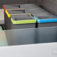 Contenitori per cassetti da cucina Recycle, Altezza 266, 2x15, Plastica grigio antracite, Tecnoplastica.