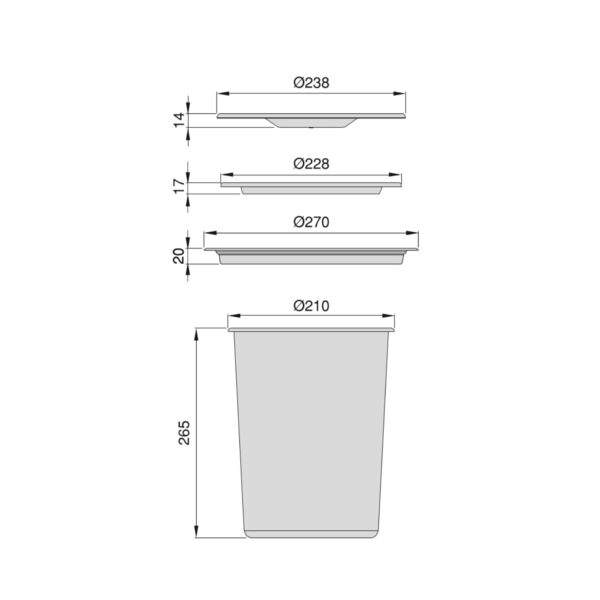 Pattumiera da incasso Recycle per piano cucina, 7 litri, Acciaio inossidabile.