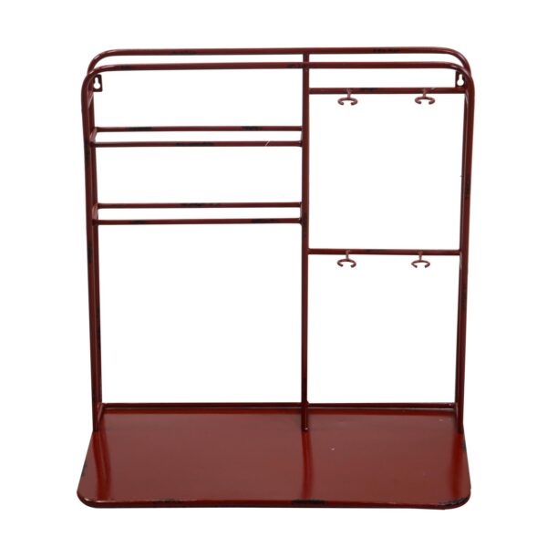 Portabottiglie metallo da muro 2 posti rosso rettangolare cm59x33h62,5