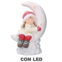 Bambina plastica luna led bianco cm 36,5x21h52