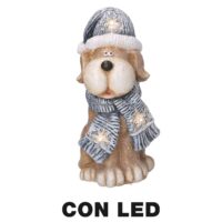 Cane resina led cappello grigio cm 22x19,5h40