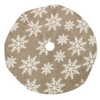 Copribase tessuto albero fiocchi di neve beige cm ø107h1