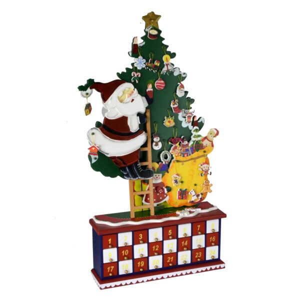 Calendario legno albero con ciondoli cm28x7,5h57