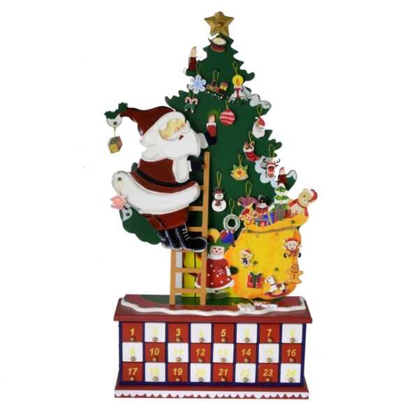 Calendario legno albero con ciondoli cm28x7,5h57