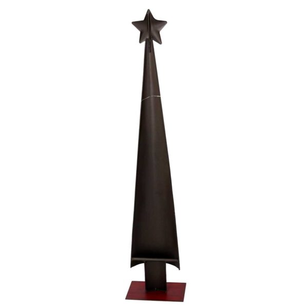 Albero metallo con striscie bianche rosso cm 14x9h67,5