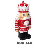 Soldatino resina bianco e rosso con ledcm26x18h48