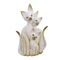 Gatto legno bianco marrone cm26x7h40