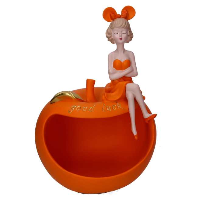 Donna resina svuotatasche arancione cm21x16h30