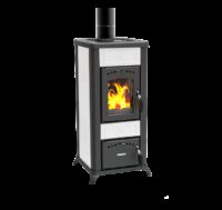 Alice 480 AZ stufa a legna in ceramica e ghisa bianco 6.5kW