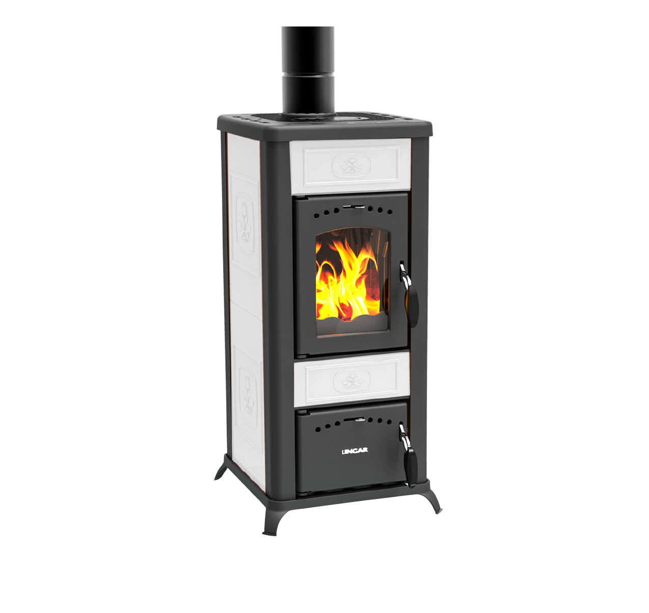 Alice 480 AZ stufa a legna in ceramica e ghisa bianco 6.5kW