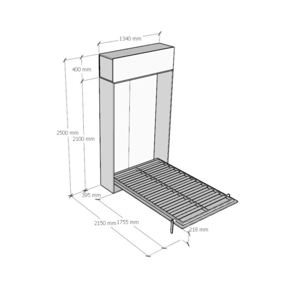 Letto a scomparsa 120 verticale Kentaro con pensile vasistas