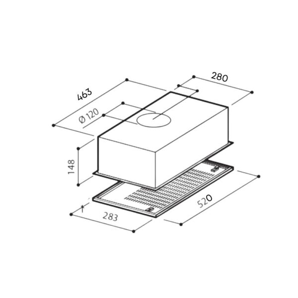 Superair Gruppo cappa incasso potenza aspirante 280 m3/h ECO F9 52