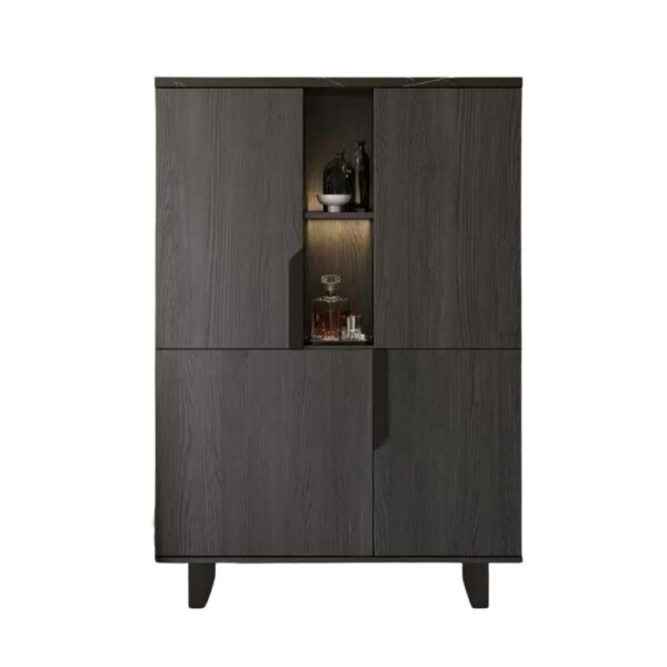 Vetrina credenza Zaira 2 ante palissandro nero 110x49x159h