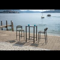 Tavolo Iseo Alto In Acciaio 60X60 Antracite Moia