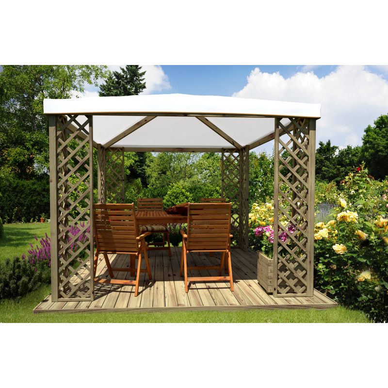 Gazebo Fox JT40 Pocket impregnato 300x300 cm copertura pvc