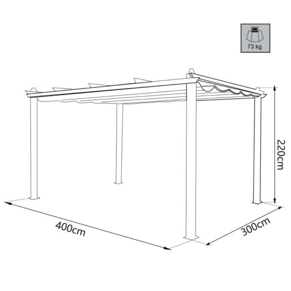 GAZEBO ASTORIA 3 X 4 ANTRACITE TELO BEIGE