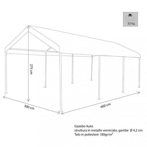 GAZEBO AUTO 3 X 6