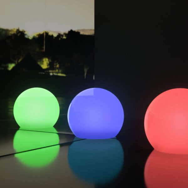 SFERA LUMINOSA GEMINI Ø 70 CON LED MULTICOLOR E BATTERIA SOLARE