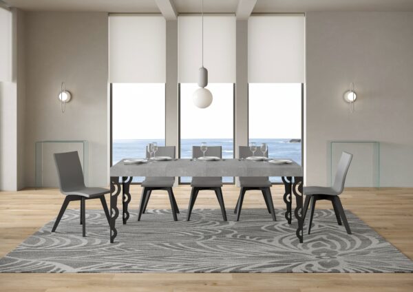 Tavolo allungabile 90x140/244 cm Karamay Premium telaio Antracite